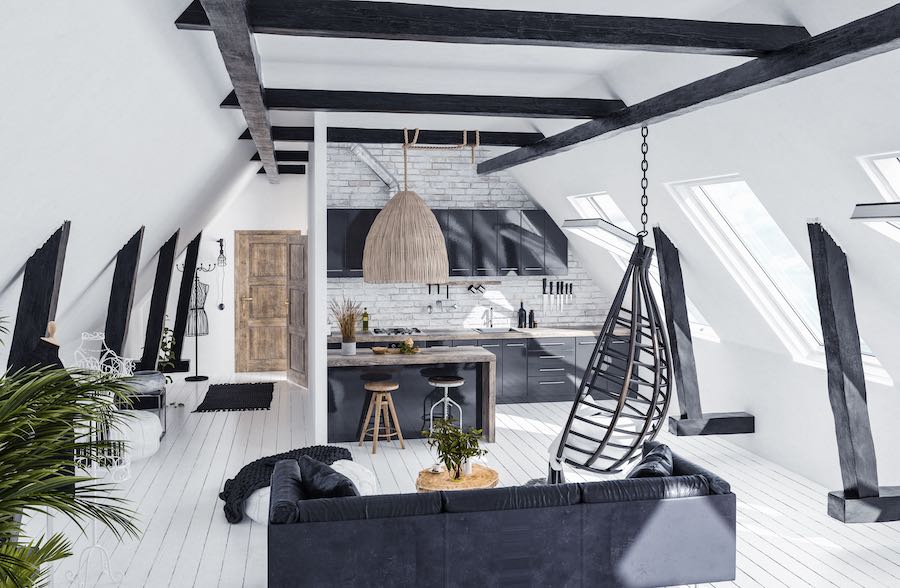 Moderne woning Scandi boho trend