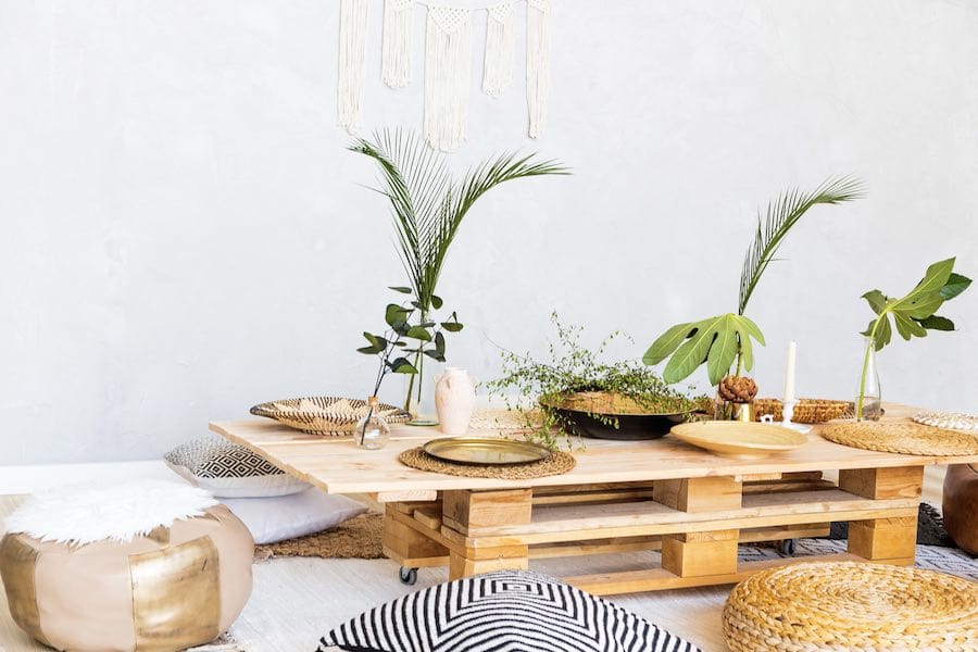 Pallets als tafel decoratie trend