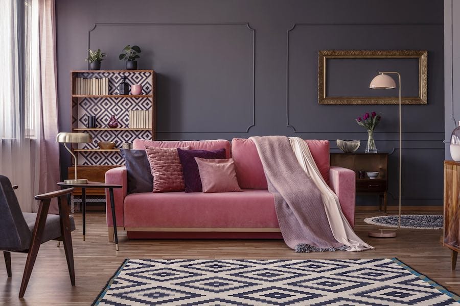 Plaid op de bank moderne interieur styling