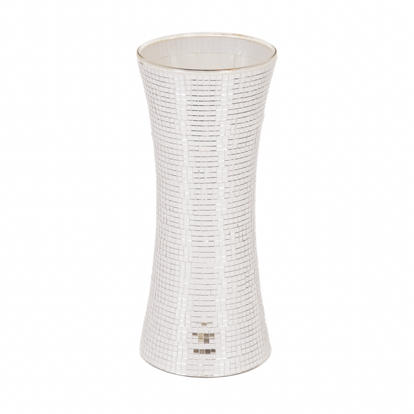 Vaas Disco Glas Zilver 12,5x12,5x30cm