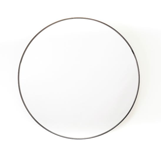 Spiegel Rond Metaal Zwart 80x3x80cm