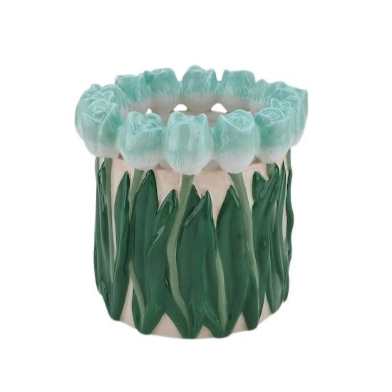Vaas Tulpen Dolomiet Mint/Groen 17x17x16cm