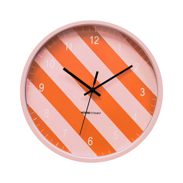 Klok Gestreept Oranje-Roze 34x4x34cm