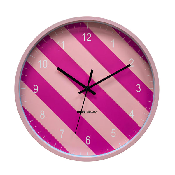 Klok Gestreept Roze 34x4x34cm