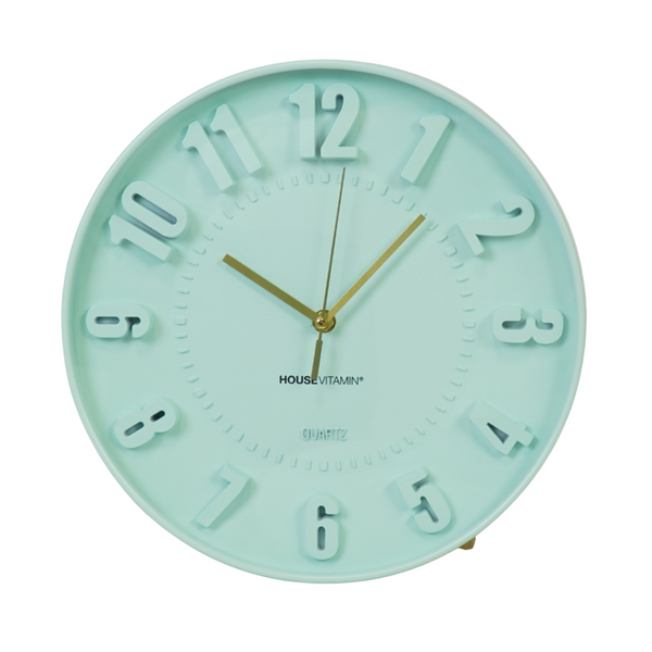Klok Cijfers Mint Groen 30x30x4cm