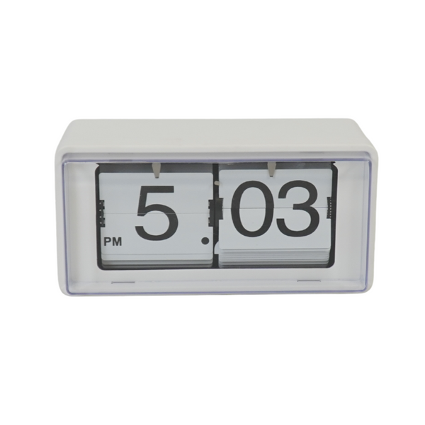 Kastklok Flip-Over Wit 22x13x11,5cm