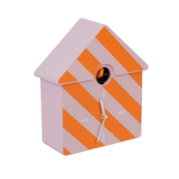 Koekoeksklok Gestreept Oranje/Roze 24x27x9cm