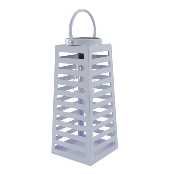 Lantaarn Solar Metaal Lila 14x14x32,5cm
