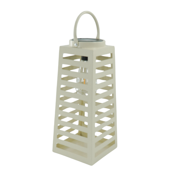Lantaarn Solar Metaal Zand 14x14x32,5cm
