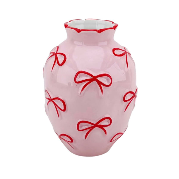Vaas Strikjes Dolomiet Lichtroze/Rood 13,5x13,5x19cm