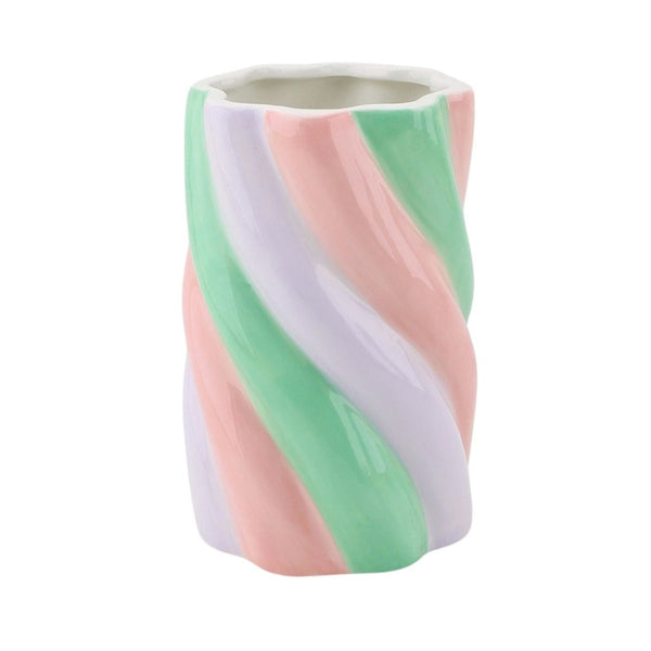 Vaas Kabel Spek Dolomiet Roze/Mintgroen/Lila 10x10x15cm
