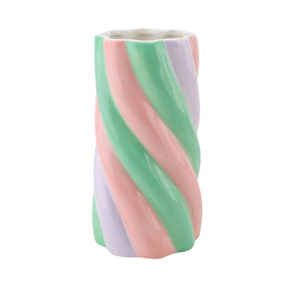 Vaas Kabel Spek Dolomiet Roze/Mintgroen/Lila 10,5x10,5x20cm