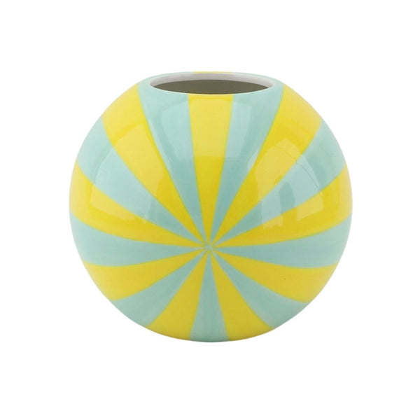 Vaas Swirl Dolomiet Geel/Mintgroen 15x15x13,5cm