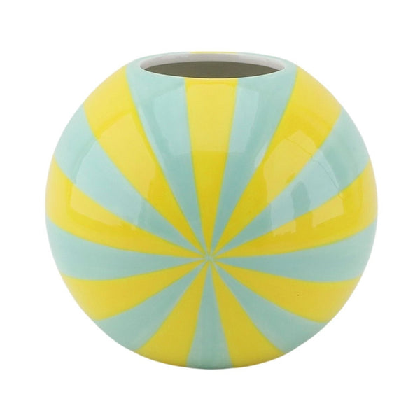 Vaas Swirl Dolomiet Geel/Mintgroen 20x20x17cm