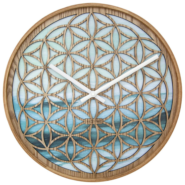 Klok Concord Hout groen/blauw 40x40cm