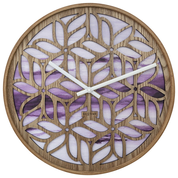 Klok Yogi Hout paars 40x40cm