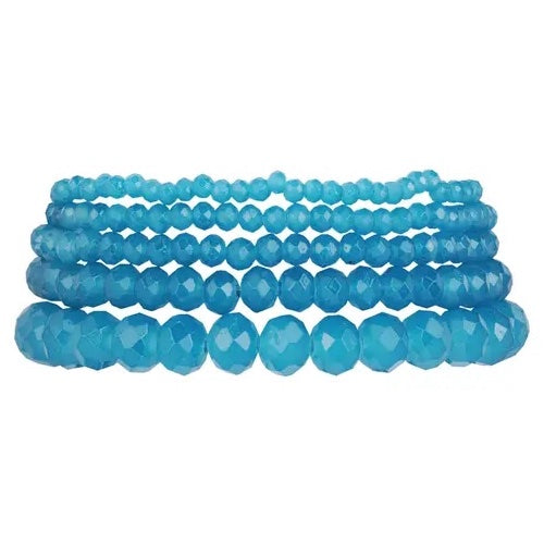 Armbanden 5-laags Kristalkralen oceaan - oceaan blauw