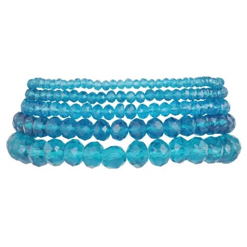 Armbanden 5-laags Kristalkralen oceaan - turquoise