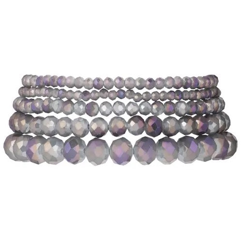 Armbanden 5-laags Kristalkralen paars - blauw paars
