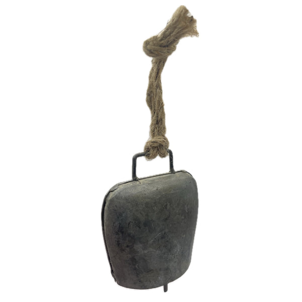 Bel Plat aan Touw Zink 20cm