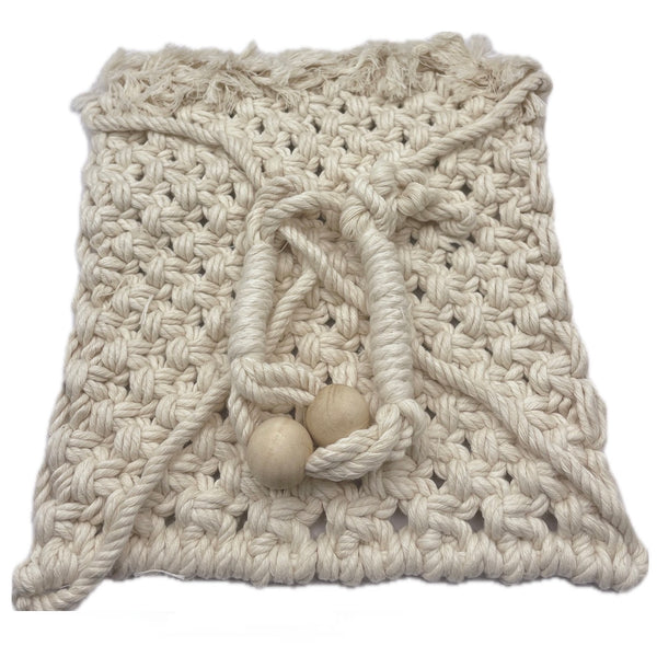 Decoratiehanger Macramé jute crème 24x24cm