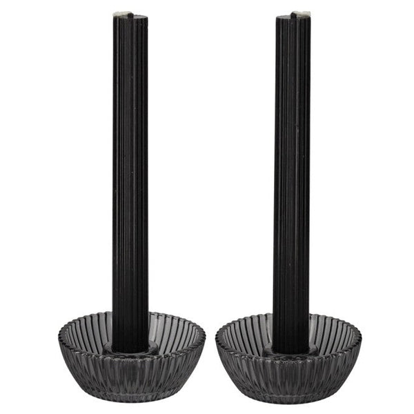 Giftset set-van-4 Kandelaar met Kaars zwart 9x9x22cm