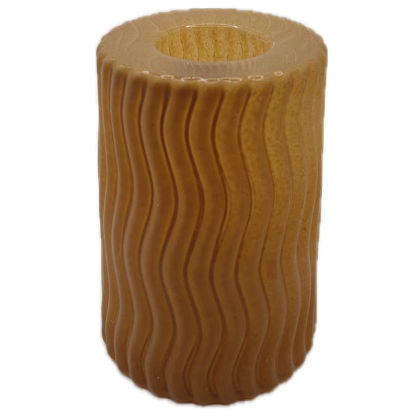 Kaarsenhouder Wave mat oranje-bruin 5x5x7cm