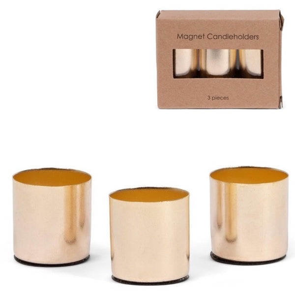 Kaarsenhouders set-van-3 Vela Magnetisch goud 8x6x3cm