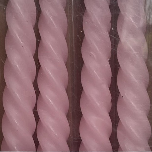 Kaarsen set-van-4 Twisted roze 2x2x20cm