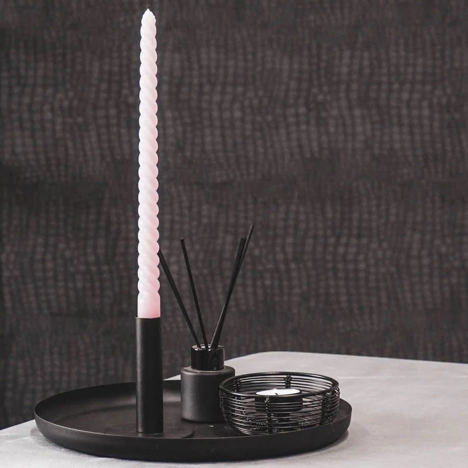 Kaarsen set-van-4 Twisted roze 2x2x20cm