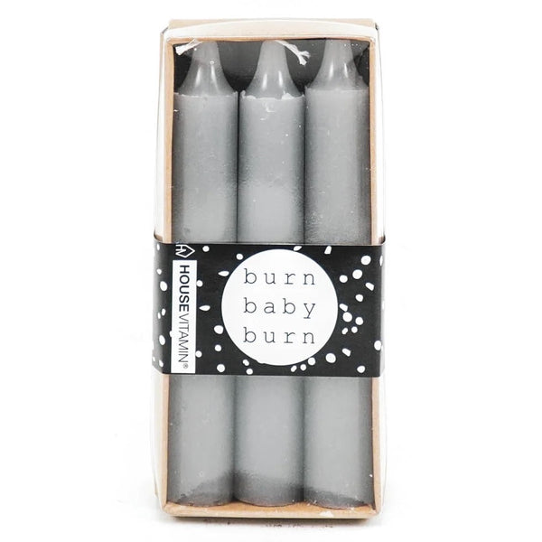 Kaarsen set-van-6 grijs 2,3x2,3x14cm