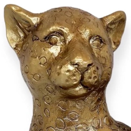 Kandelaar Leopard goud 11x6x15cm