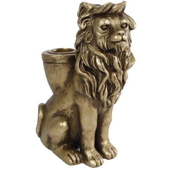 Kandelaar Lion goud 11x6x15cm