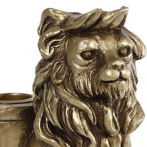 Kandelaar Lion goud 11x6x15cm