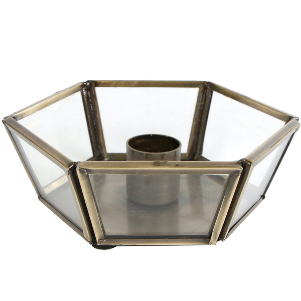Kandelaar Stephanie oud goud 11x12x4cm