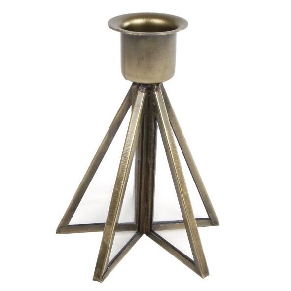 Kandelaar Sterre oud goud L 8x8x10cm