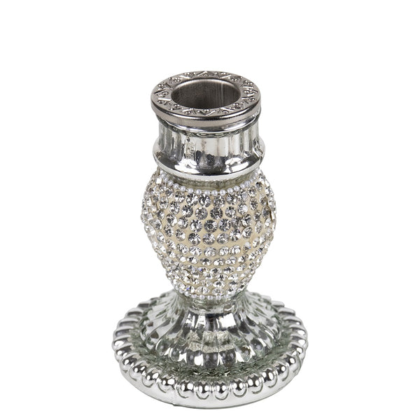 Kandelaar Strass zilver 10cm