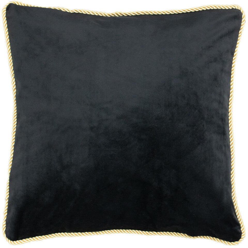 Kussen Fluweel zwart met goud 45x45cm