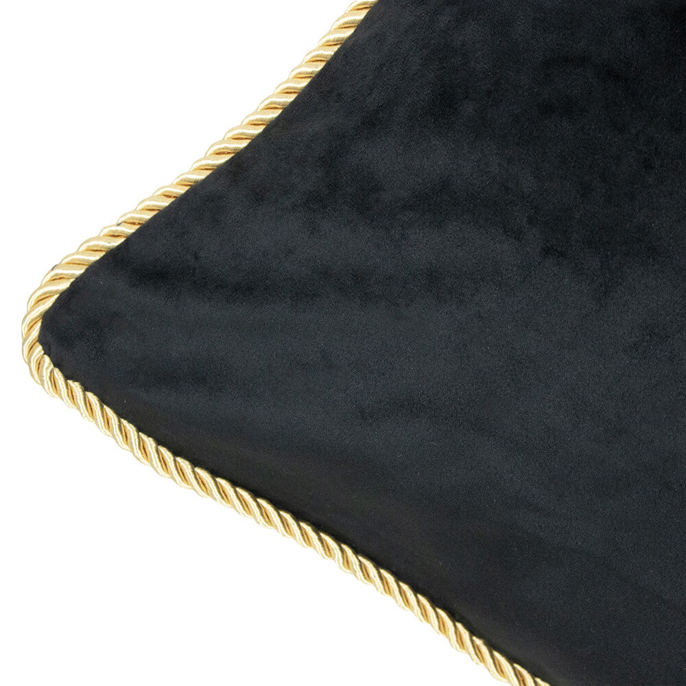 Kussen Fluweel zwart met goud 45x45cm