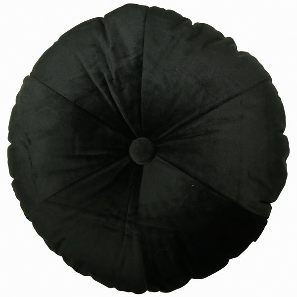 Kussen Fluweel zwart rond 40x40cm
