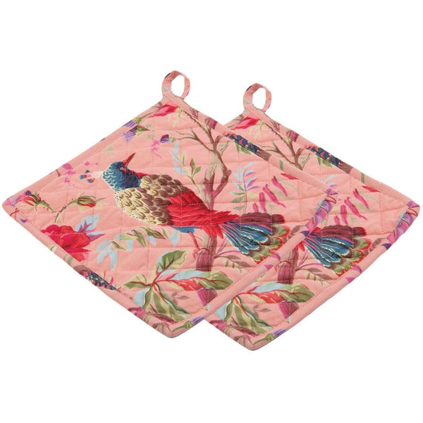 Pannenlappen set-van-2 Paradise Blossom 25x25cm