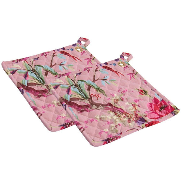 Pannenlappen set-van-2 Paradise Pink 25x25cm