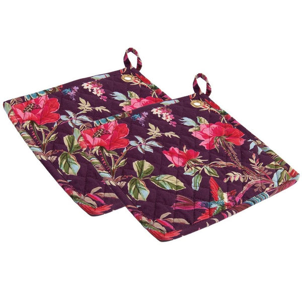 Pannenlappen set-van-2 Paradise Purple 25x25cm