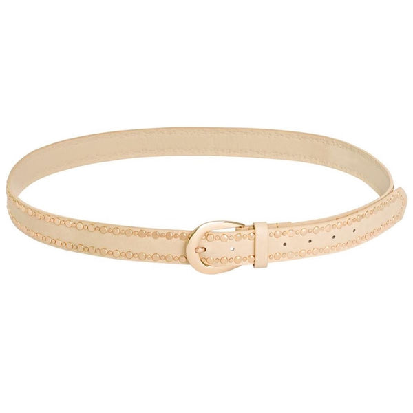 Riem Fabulous Stud beige goud 135cm