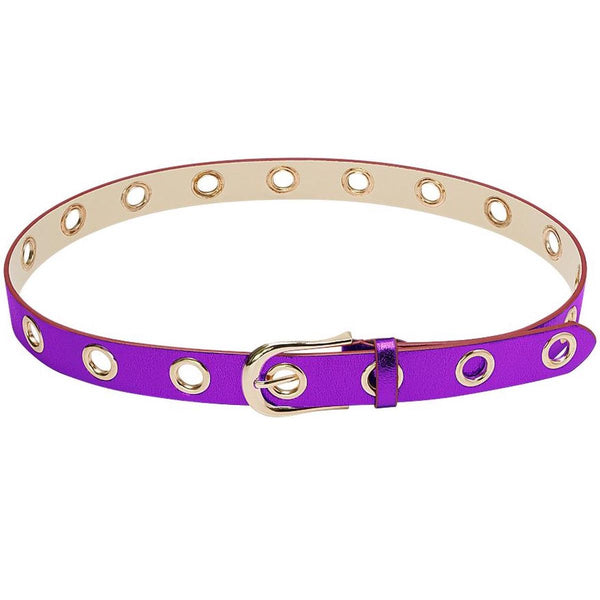 Riem Metallic gouden ringen paars 80cm