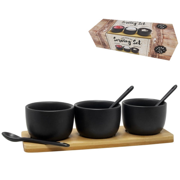 Sauzenset 7-delig Colocar Bamboe zwart 21x7x6cm