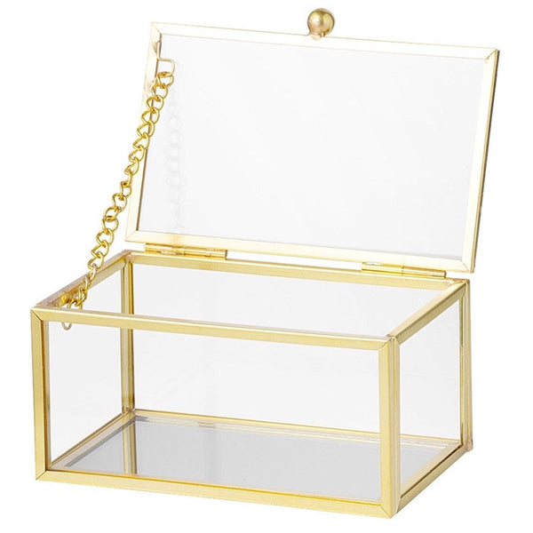 Sieradendoosje klein transparant koper 10x6x5cm