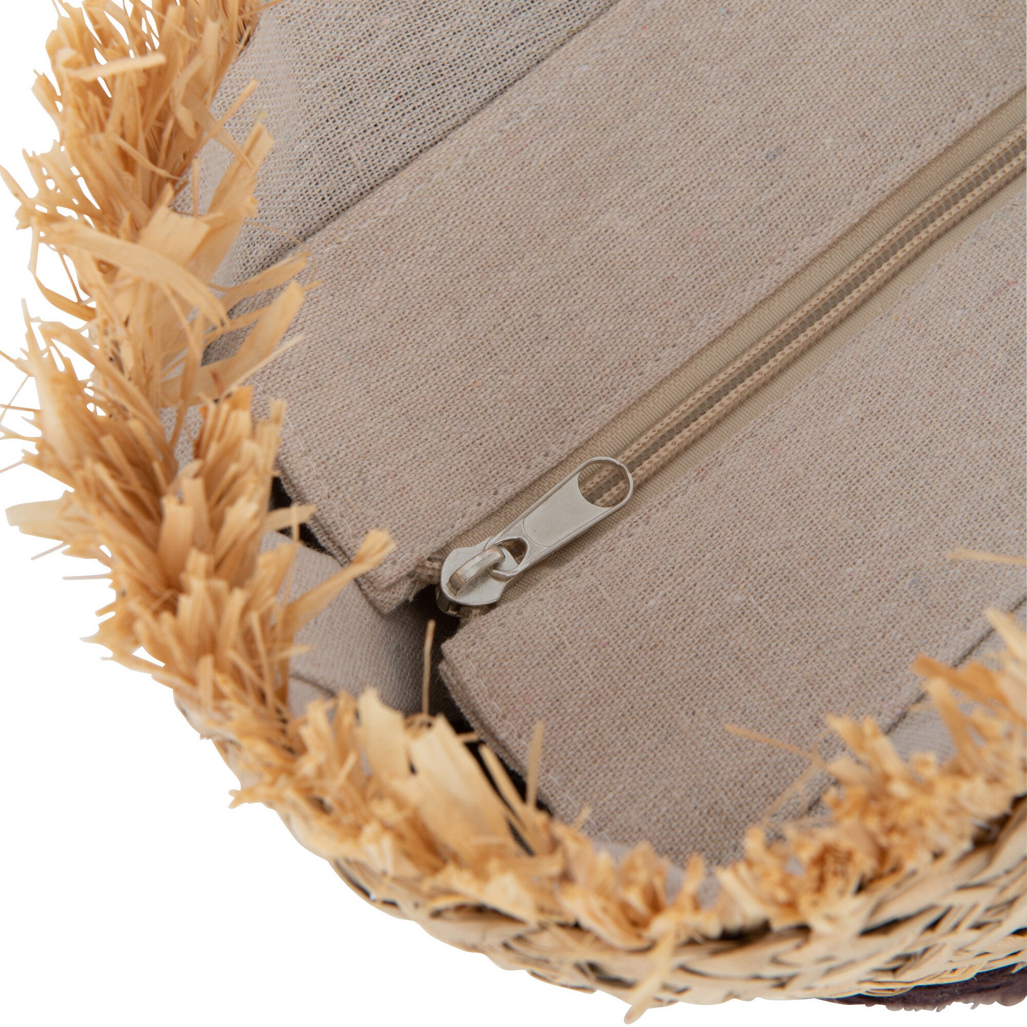 Strandtas Blad Jute naturel donkerbruin 56x19x30cm