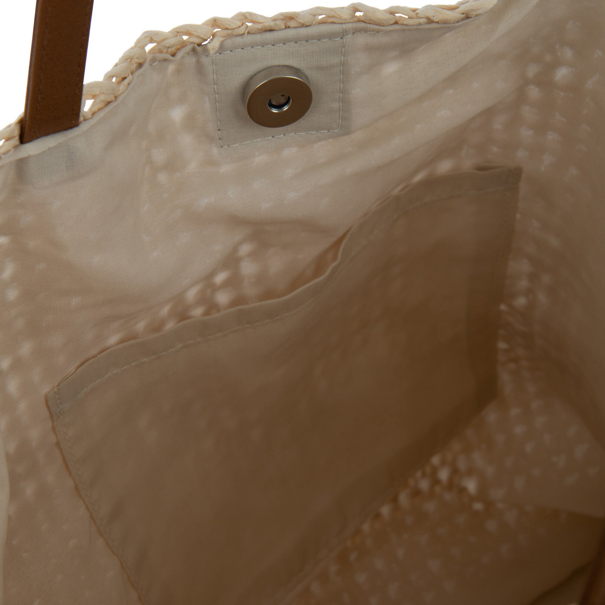 Strandtas Schelpen-Veren naturel-wit 50x14x42cm