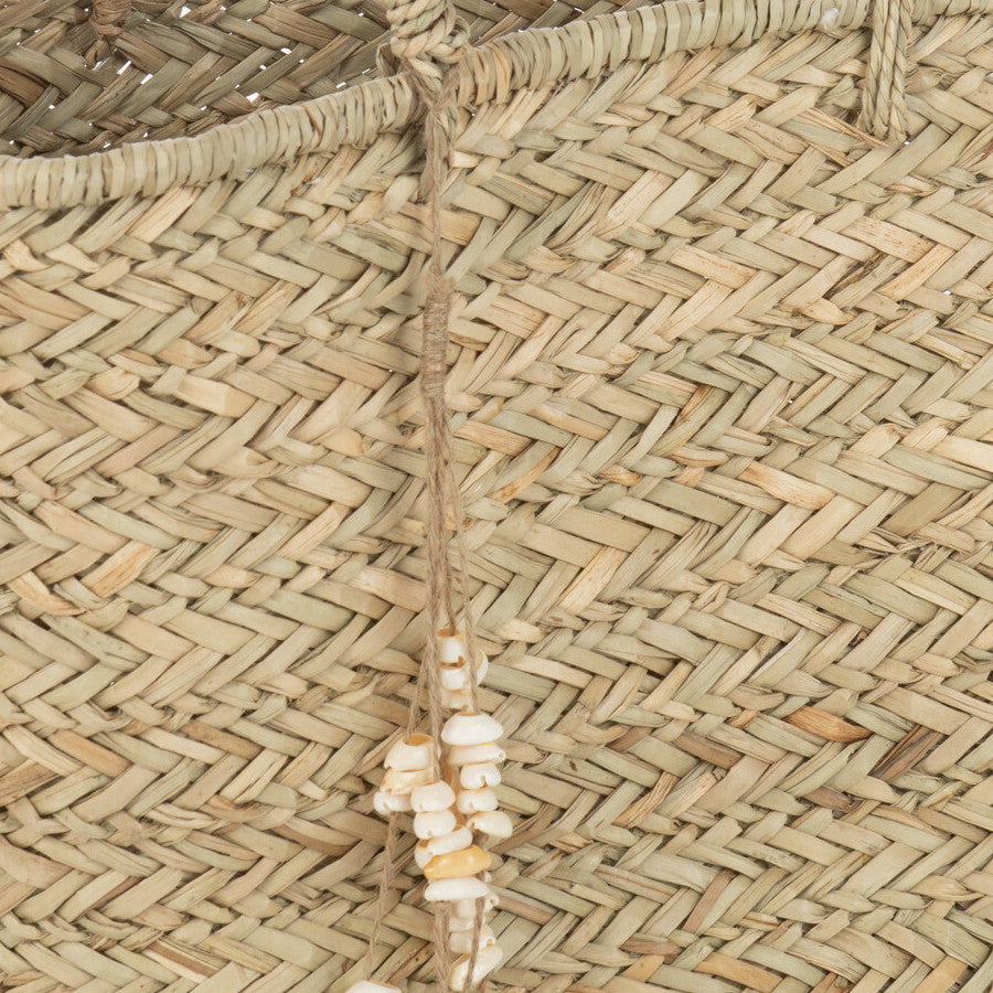 Strandtas Schelpen Jute naturel L 41x22x26cm